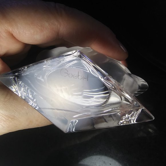 Goebel Swan Frosted Lead Crystal Figurine Paperweight very polished bottom - Picture 12 of 14